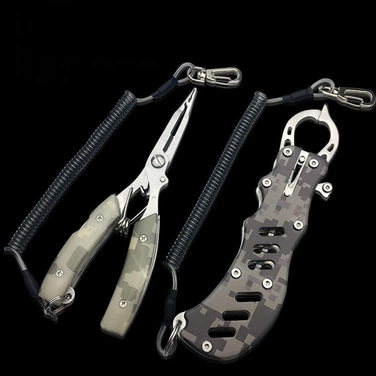 ZANLURE-2PCS-Stainless-Steel-Camouflage-Fish-Pliers-Set-Fishing-Gripper-Set-Outdoor-Portable-Fishing-1613981-5