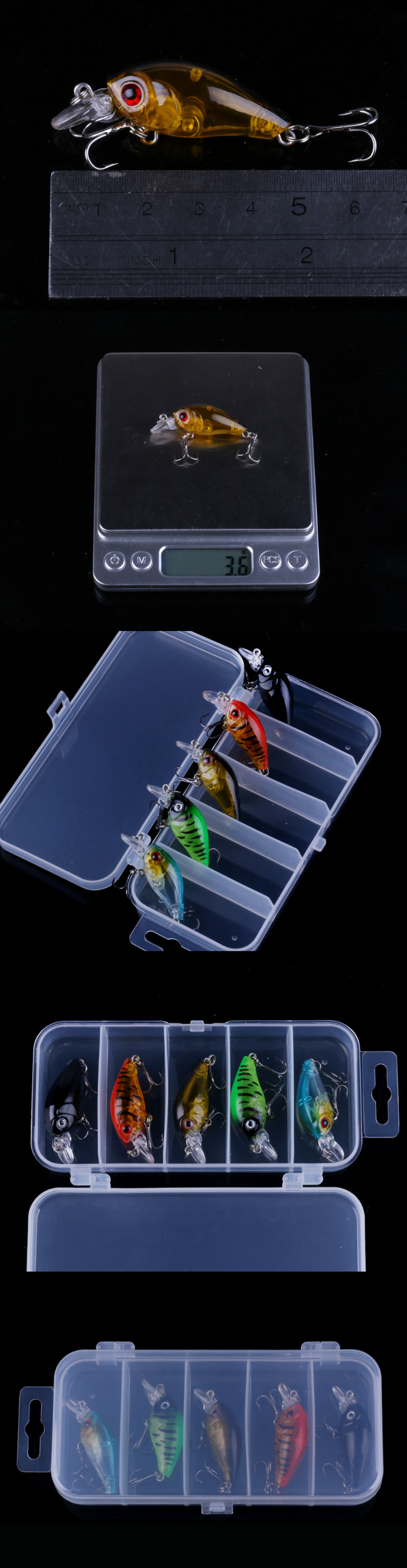 ZANLURE-5-Pcs-45cm-Fishing-Lures-Floating-Bait-Crank-bait-Fishing-Tackle-with-Storage-Box-1848145-1