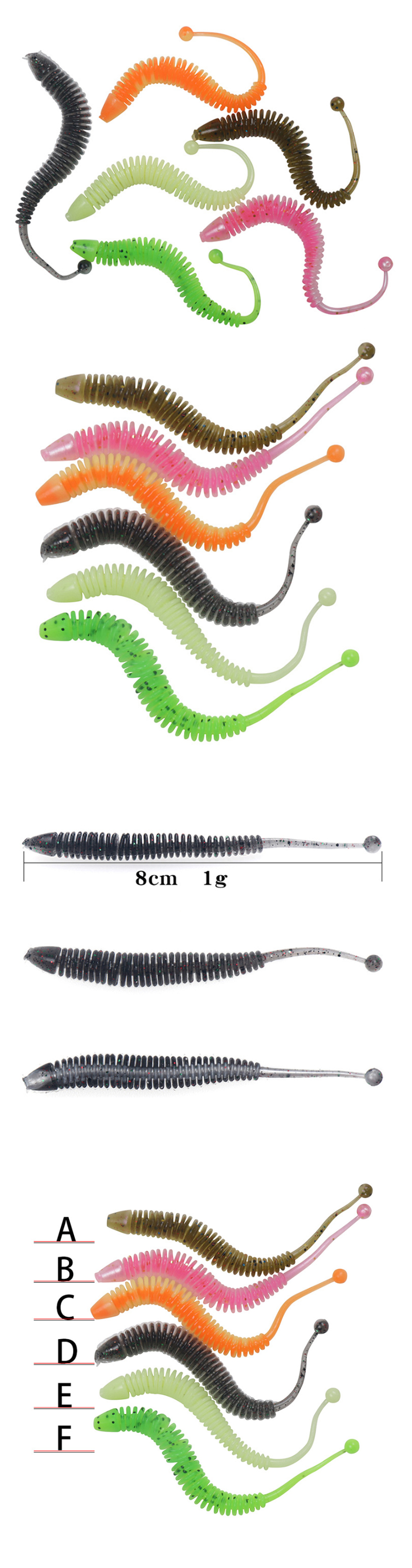 ZANLURE-6-Pcs-Soft-Fishing-Lure-8cm-PVC-Artificial-Worm-Soft-Bait-Fish-Wobblers-Bass-Carp-Fishing-Ba-1487558-1