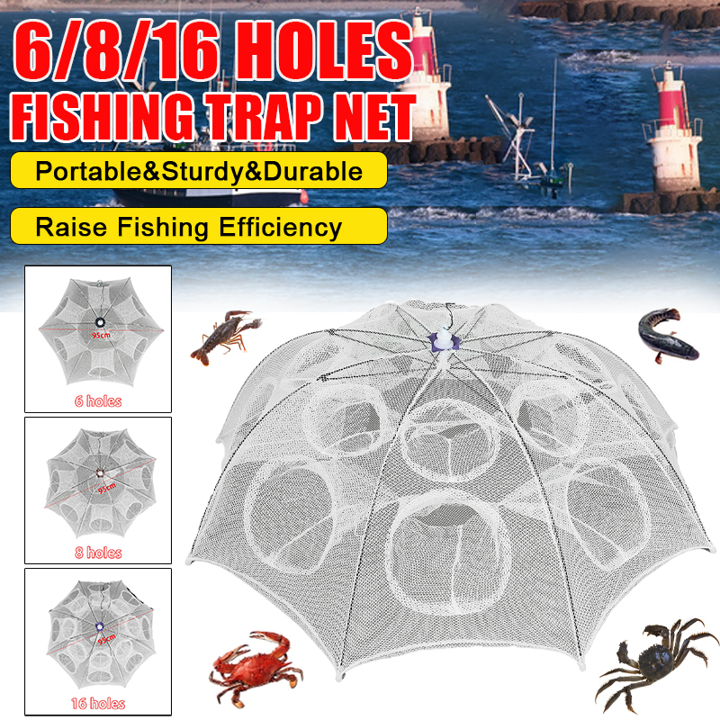 ZANLURE-6816-Holes-White-Foldable-Big-Fishing-Net-Lobster-Trap-Crabs-Trap-Prawn-Cage-Folding-Prawn-C-1813912-1