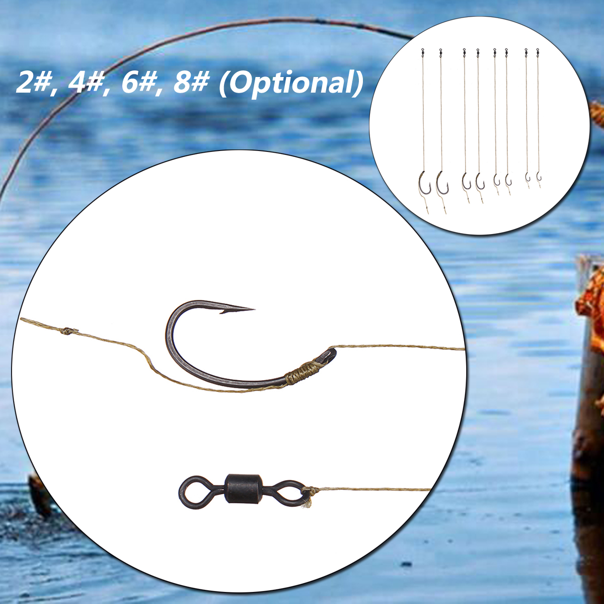 ZANLURE-CR-K001-2PCS-High-Carbon-Steel-Fishing-Hook-Barbless-Carp-Hooks-Lead-Line-Sea-Freshwater-1335691-2