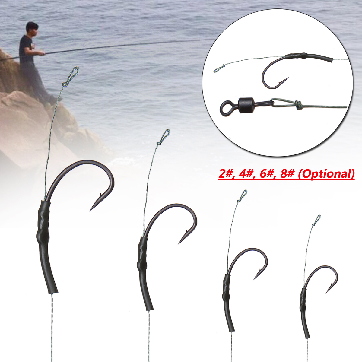 ZANLURE-CR-K002-2PCS-CR-K002--2-4-6-8-High-Carbon-Steel-Fishing-Hook-Rigs-Ring-Swivels-Lead-Clip-Set-1335693-1