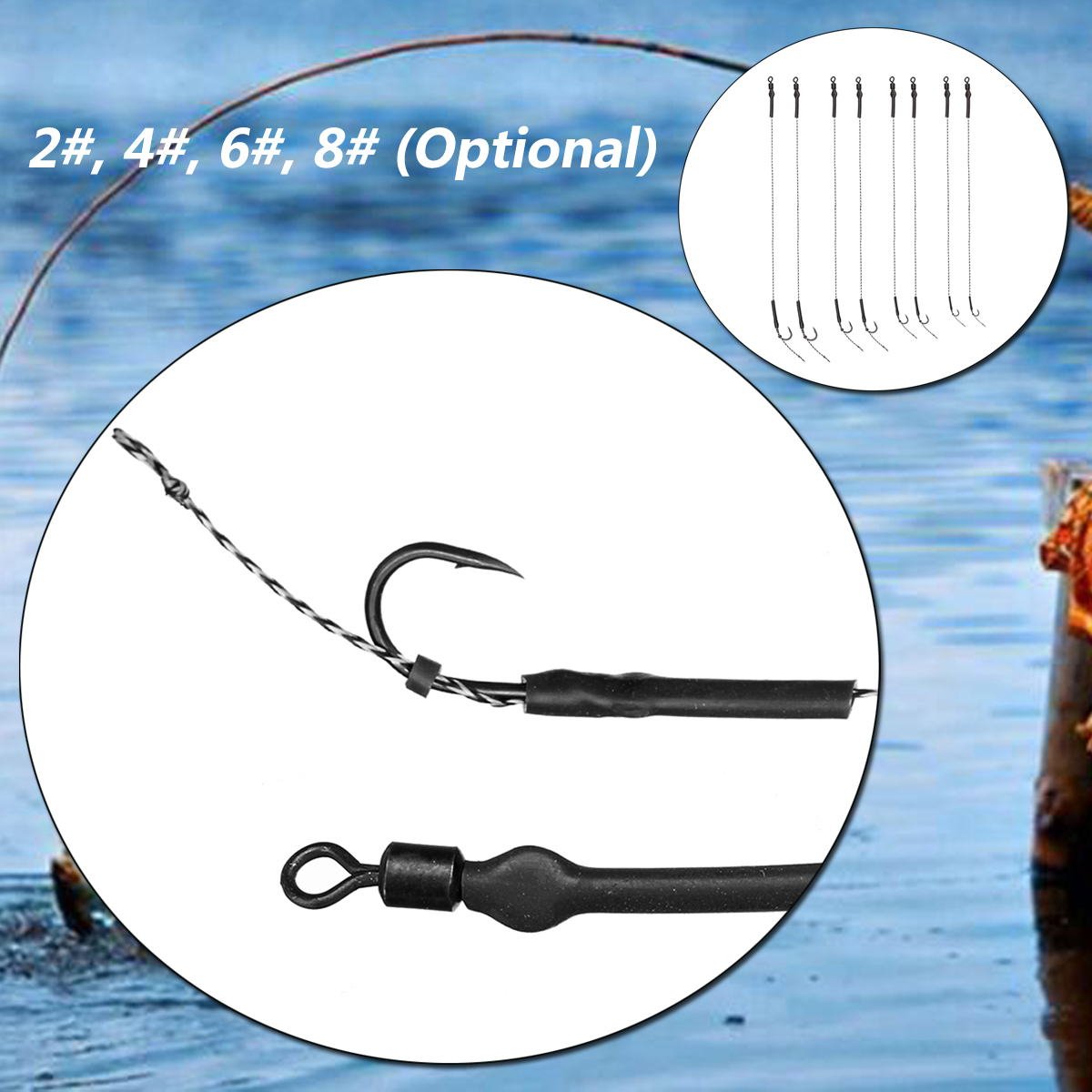 ZANLURE-CR-K004-2PCS-2-4-6-8-High-Carbon-Steel-Hair-Rigs-Barbed-Carp-Fishing-Hook-Lead-PE-Wire-Fresh-1335694-1