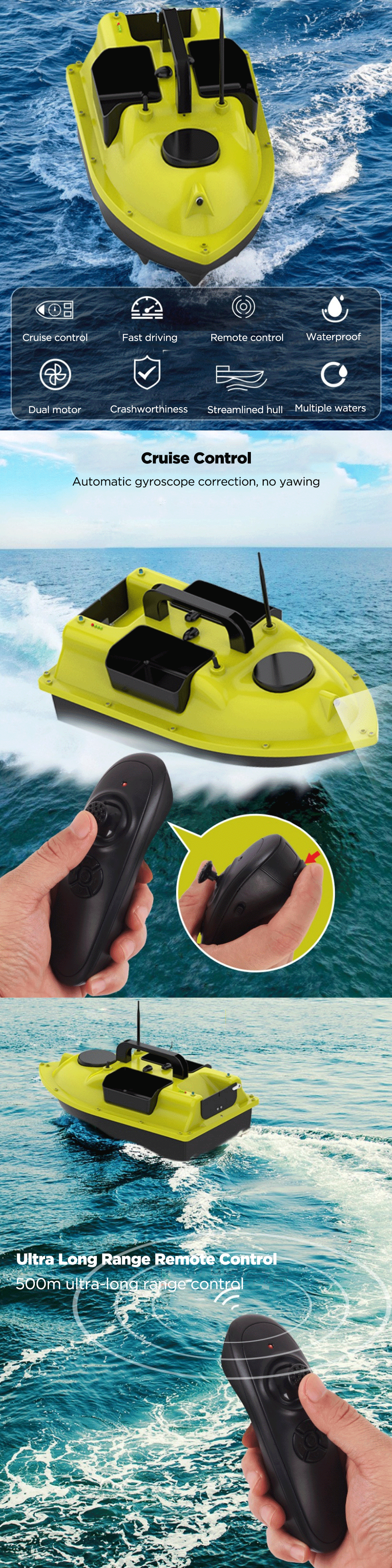 ZANLURE-D18-RC-Boat-Smart-Fishing-Bait-Boat-500M-74V-5200mAh-3-Hoppers-Fish-Finder-Boat-Kit-for-Outd-1773256-1