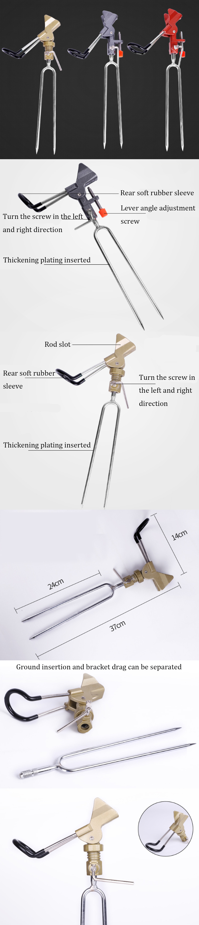 ZANLURE-Fishing-Rod-Holder-Adjustable-Fishing-Stand-Bracket-Stainless-Steel-Insert-Seat-1400837-1