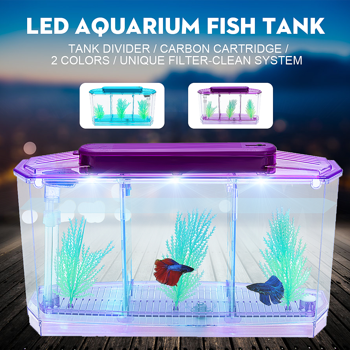 ZANLURE-Mini-Pool-Ecosystem-Aquarium-Fish-Tank-With-LED-Light-Fish-Aquarium-Tank-Divider-Filter-Wate-1721765-2