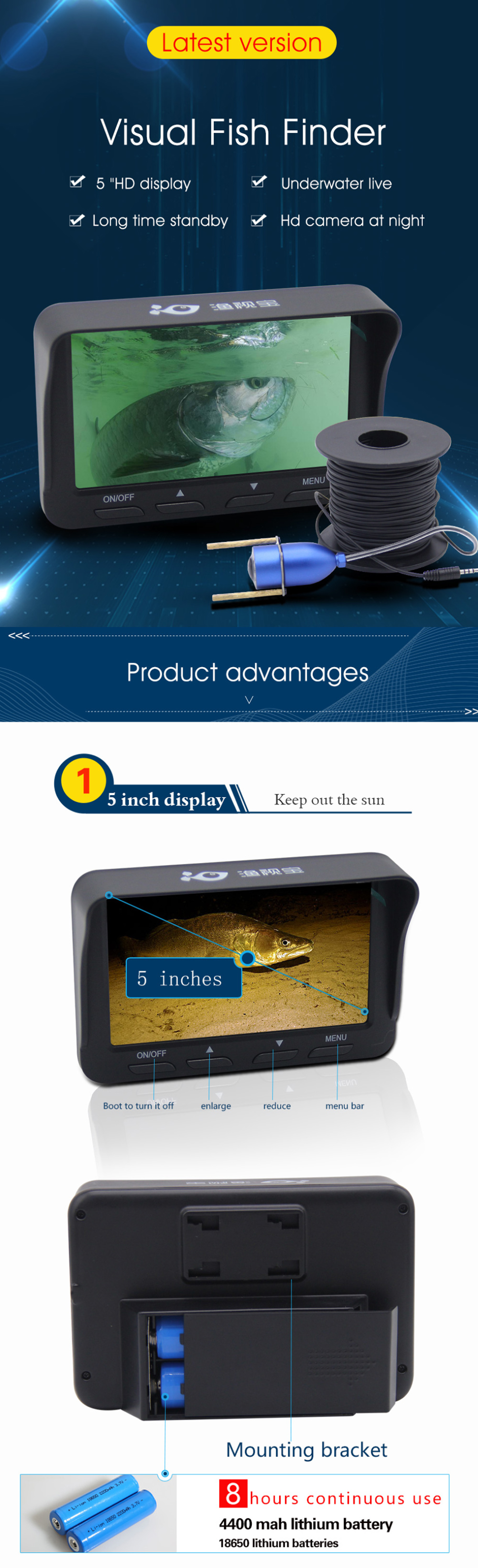 ZANLURE-Visual-High-definition-Fishing-Finder-5-inch-Screen-Underwater-Camera-Waterproof-10-Fill-Lig-1844140-1