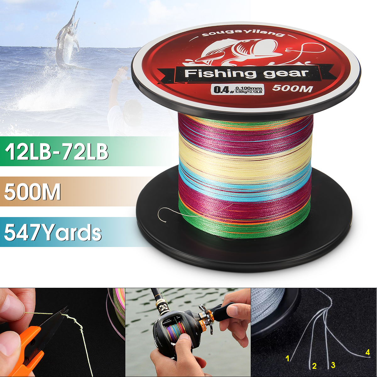 Zanlure-Multicolor-547-Yards-500M-12-72LB-4-Strands-PE-Braided-Fishing-Line-Wire-Outdoor-Sea-Fishing-1638563-1