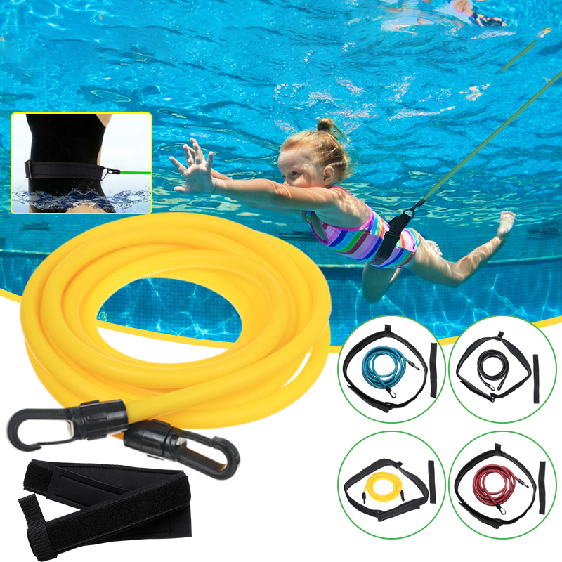 56x10x234m-Green-Swimming-Resistance-Bands-Swim-Training-Belts-Harness-Static-Swimming-Exercise-1700514-1