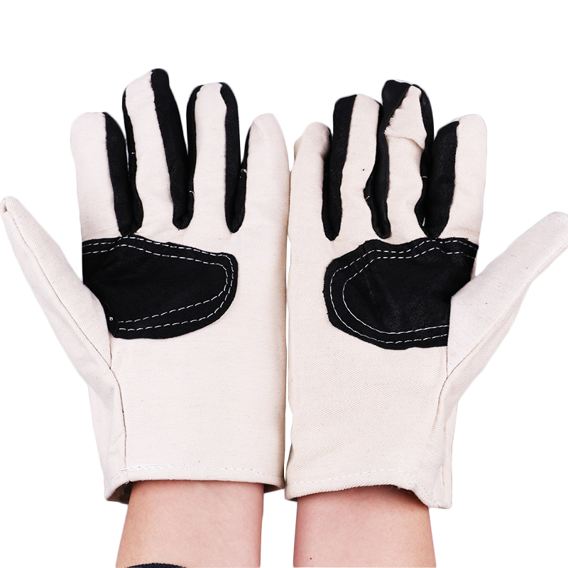 KALOAD-1-Pair-Double-Layer-Thicken-Canvas-Work-Welding-Gloves-Wearproof-Non-slip-Security-Labor-Prot-1386751-1