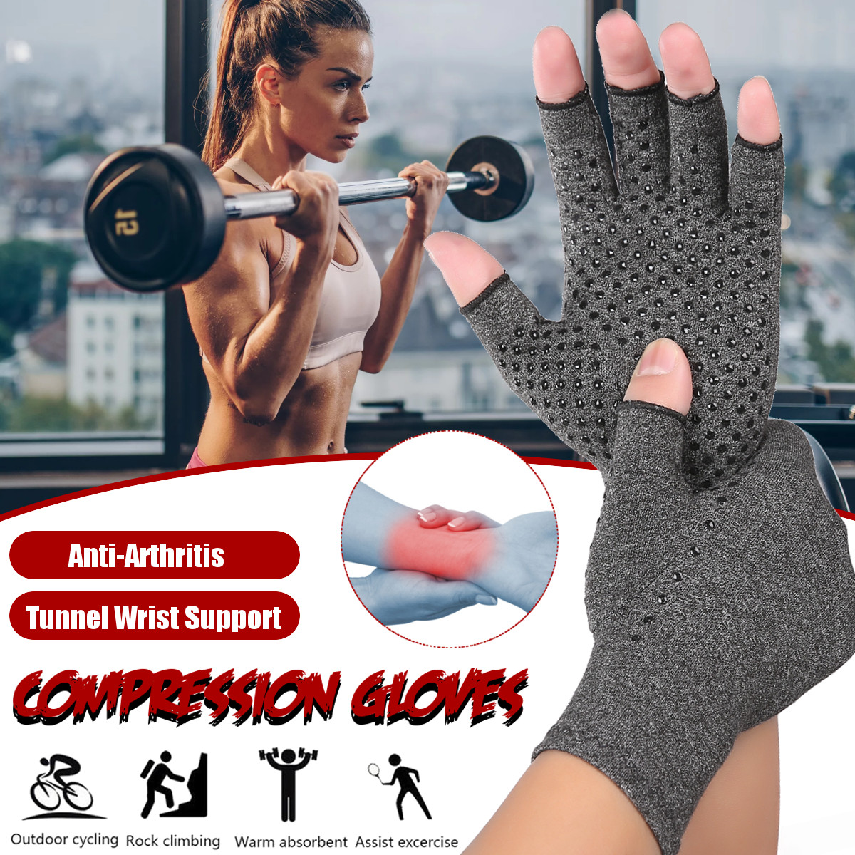 KALOAD-1-Pair-Sports-Anti-skid-Compression-Gloves-Health-Care-Half-Finger-Gloves-Arthritis-Pain-Reli-1545894-1