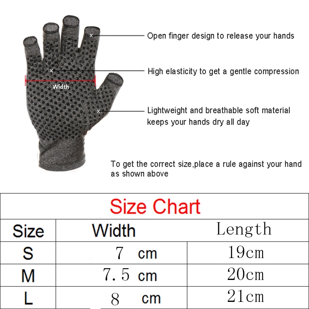 KALOAD-1-Pair-Sports-Anti-skid-Compression-Gloves-Health-Care-Half-Finger-Gloves-Arthritis-Pain-Reli-1545894-2