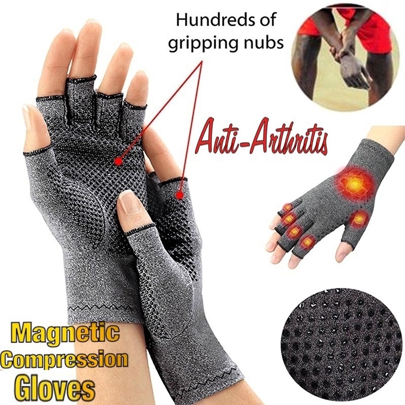 KALOAD-1-Pair-Sports-Anti-skid-Compression-Gloves-Health-Care-Half-Finger-Gloves-Arthritis-Pain-Reli-1545894-3