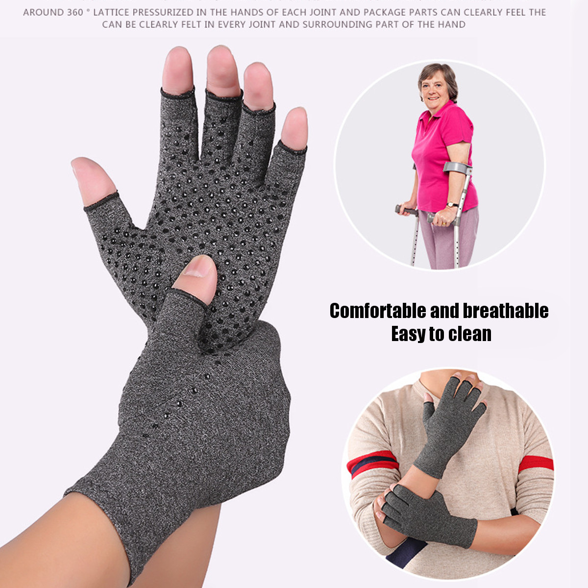 KALOAD-1-Pair-Sports-Anti-skid-Compression-Gloves-Health-Care-Half-Finger-Gloves-Arthritis-Pain-Reli-1545894-6