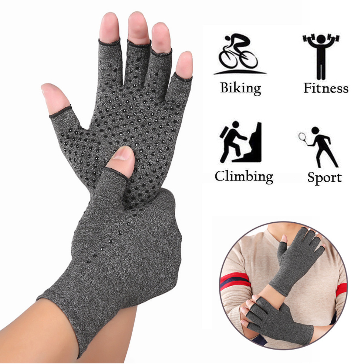 KALOAD-1-Pair-Sports-Anti-skid-Compression-Gloves-Health-Care-Half-Finger-Gloves-Arthritis-Pain-Reli-1545894-7