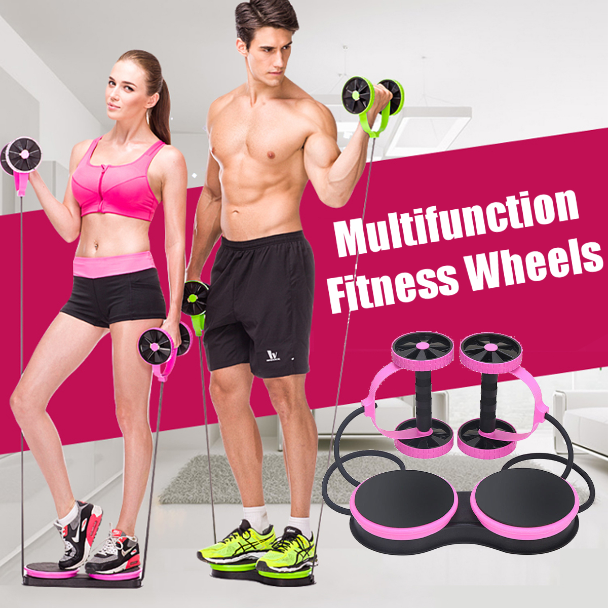 Multi-Function-Home-Abdominal-Wheel-Roller-Arm-Waist-Leg-Muscle-Trainer-Fitness-Exercise-Tools-1679317-1