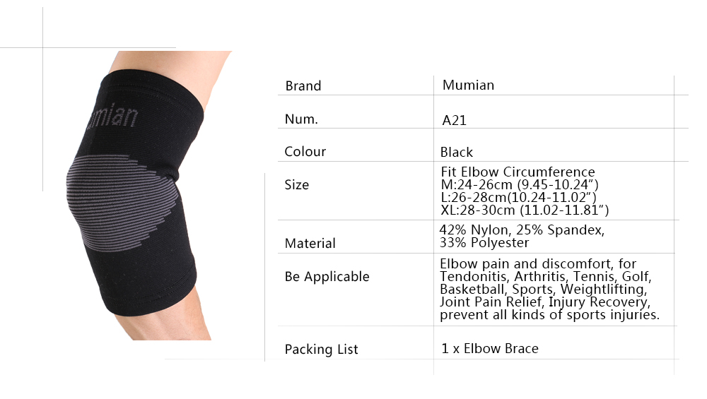 Mumian-A21-Classic-Black-Sports-Elbow-Sleeve-Brace---1PC-1251648-1