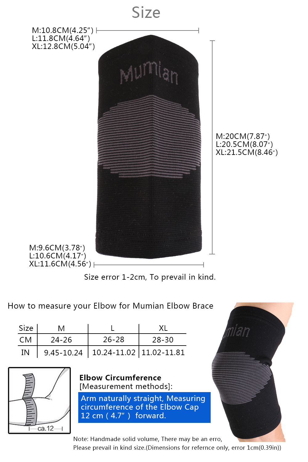 Mumian-A21-Classic-Black-Sports-Elbow-Sleeve-Brace---1PC-1251648-2