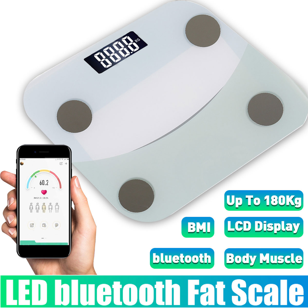 180KG-Measurement-Range-Bluetooth-Weight-Scale-With-Smart-APP-LED-Digital-Display-Bathroom-Body-Weig-1706885-1