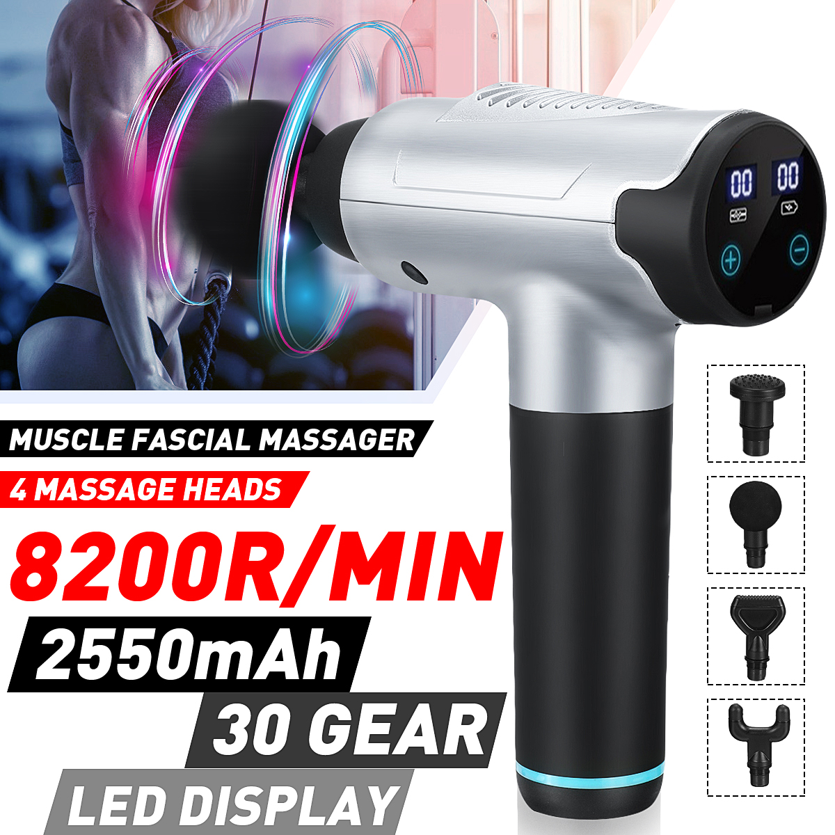 30-Gears-Adjustment-8200rmp-Fascial-Massager-Rechargeable-Muscle-Massager-Sports-Pain-Relaxing-Equip-1840923-1
