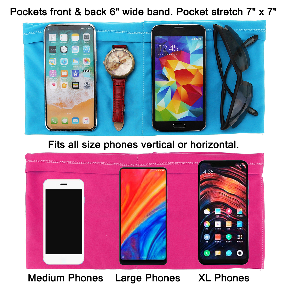 6-Pockets-Breathable-Fabric-Running-Waist-Belt-Pouch-Jogging-Phone-Bag-Cycling-Waist-Packbag-1633978-2
