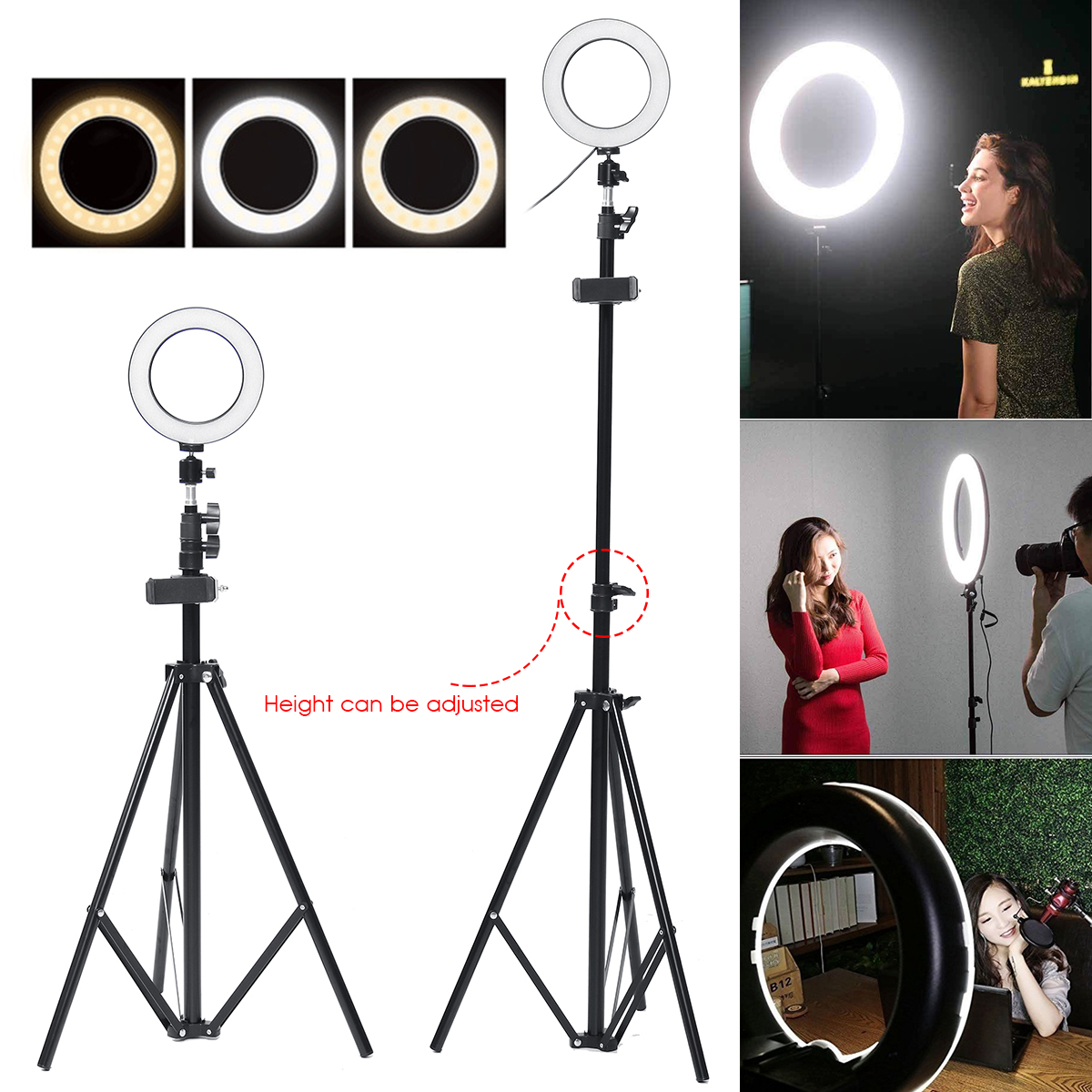 210CM-Ring-Light-Stand-Tripod-LED-Camera-Light-W-Cell-Phone-Holder-Lamp-3-MODE-1644211-3