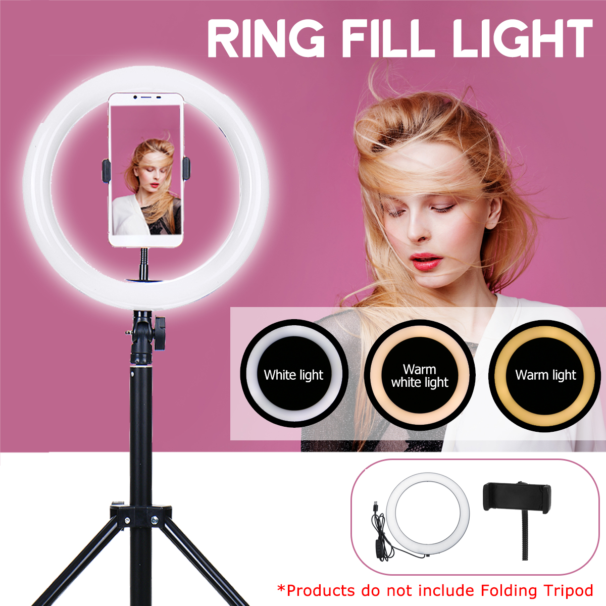 26cm-Portable-Stepless-Adjustable-LED-Ring-Full-Light-Makeup-Mirror-Light-Photography-Lighting-Selfi-1659255-1
