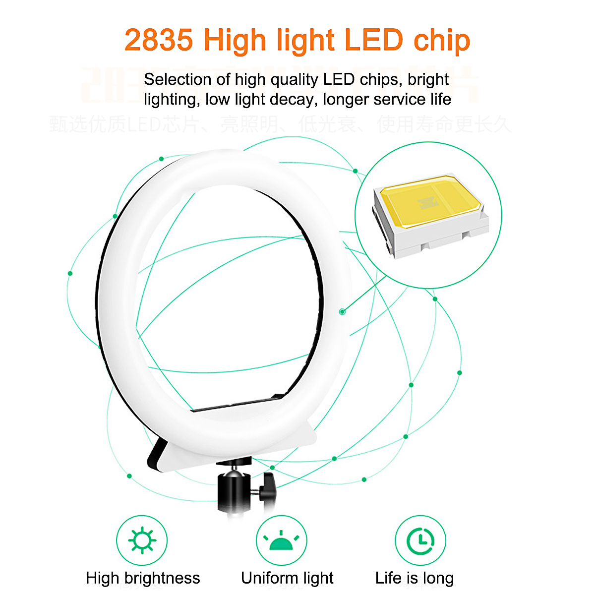 2800-6500K-Stepless-Dimming-RGB-Color-LED-Ring-Fill--Light-Lamp-with-Phone-Clip-Photography-Lighting-1899169-2