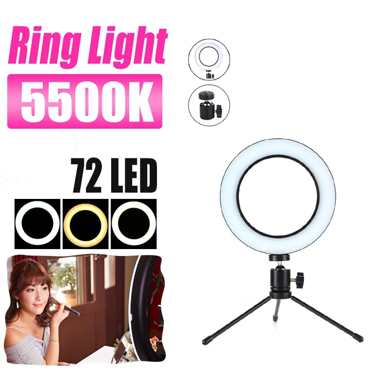 5500K-72-LED-Ring-Light-Round-Selfie-Camera-Video-Makeup-Mirror-Light-Lamp-Light-WHolder-1633346-9