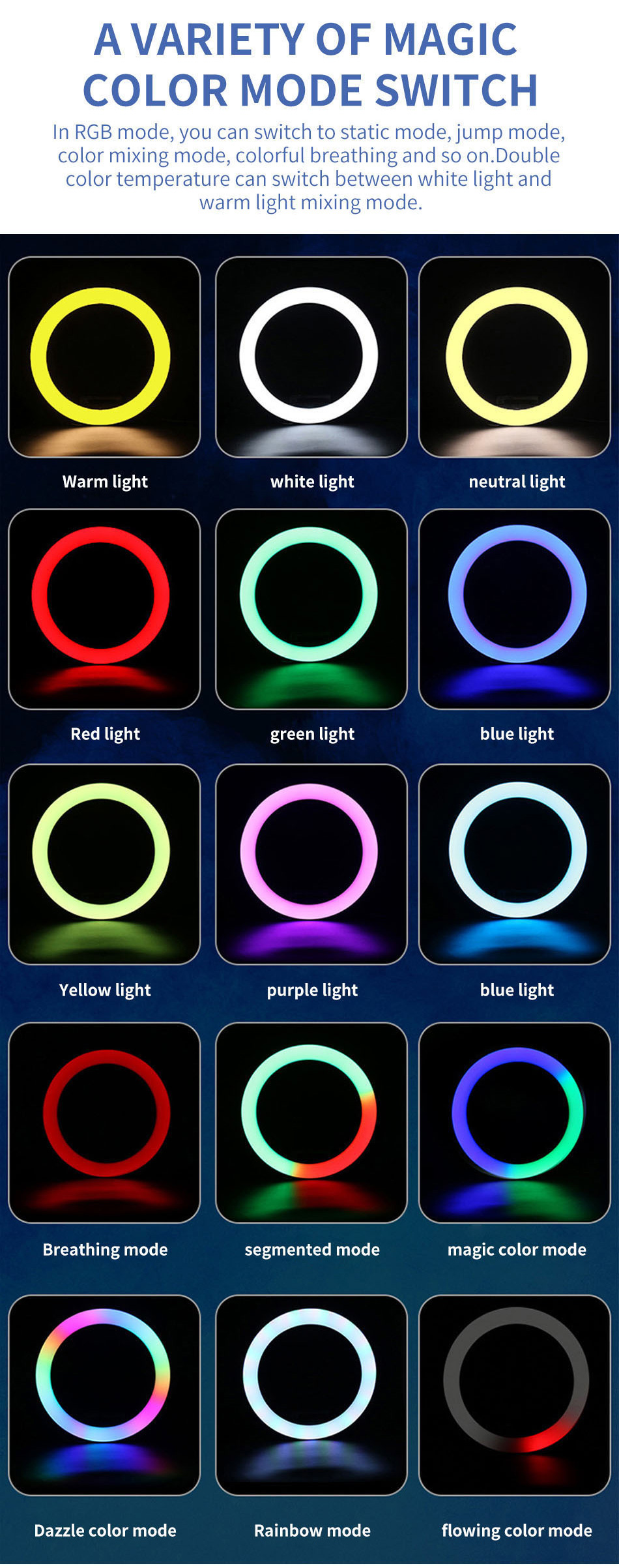 Bakeey-10-Inch-LED-RGB-Fill-Light-Selfie-Colorful-Ring-Lamp-Desktop-Landing-Live-Beauty-Lamp-for-Vlo-1835331-3