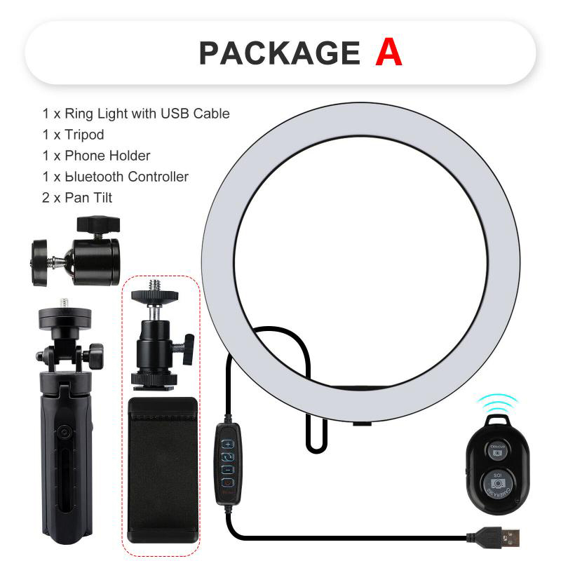 Bakeey-10inch-Photography-LED-Light-Ring-Light-Tripod-Stand-Holder-blutooth-Remote-USB-Plug-Adjustab-1791668-11