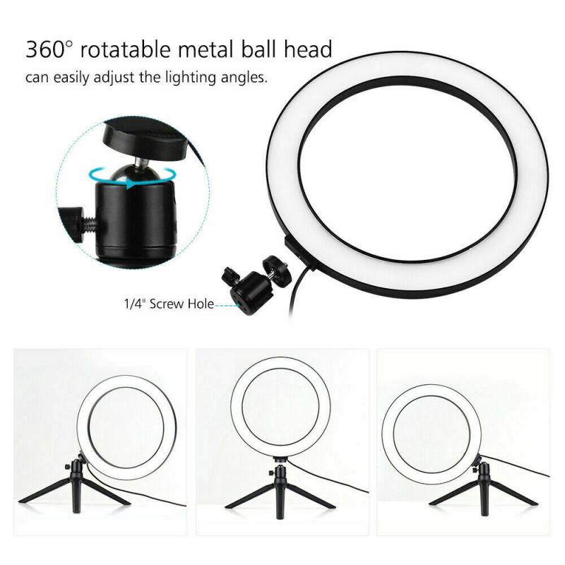 Bakeey-10inch-Photography-LED-Light-Ring-Light-Tripod-Stand-Holder-blutooth-Remote-USB-Plug-Adjustab-1791668-7