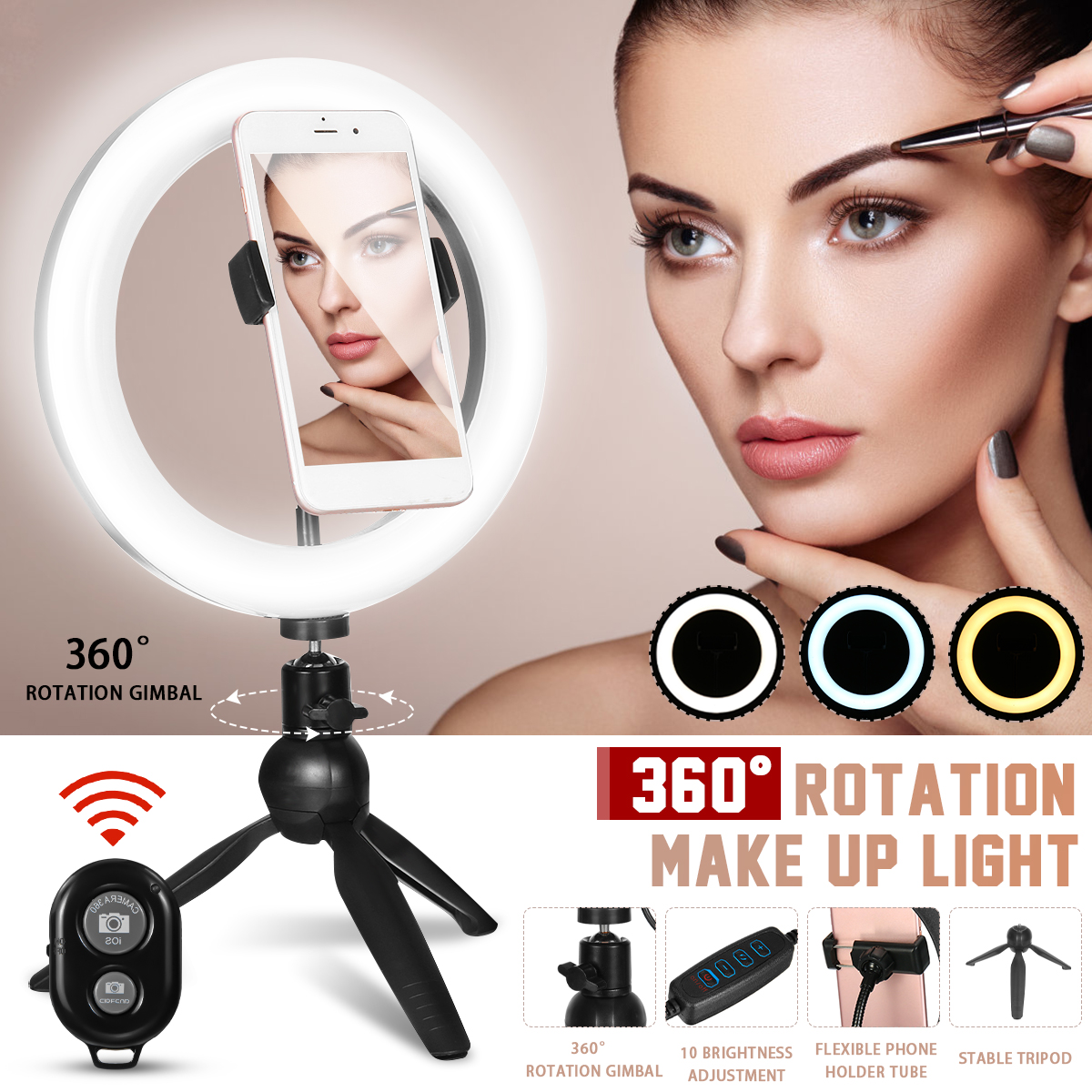 Bakeey-360deg-Rotation-Gimbal-Mobile-Phone-Live-Fill-Light-bluetooth-Remote-Control-USB-Powered-Desk-1734136-2