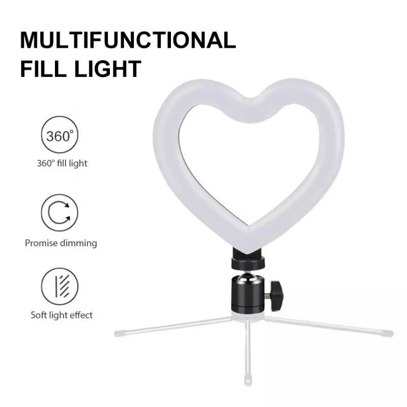 Bakeey-6-Inch-Heart-Shaped-LED-Ring-Light-Dimmable-Cold-Warm-Makeup-Photography-Video-Live-Stream-La-1833163-1