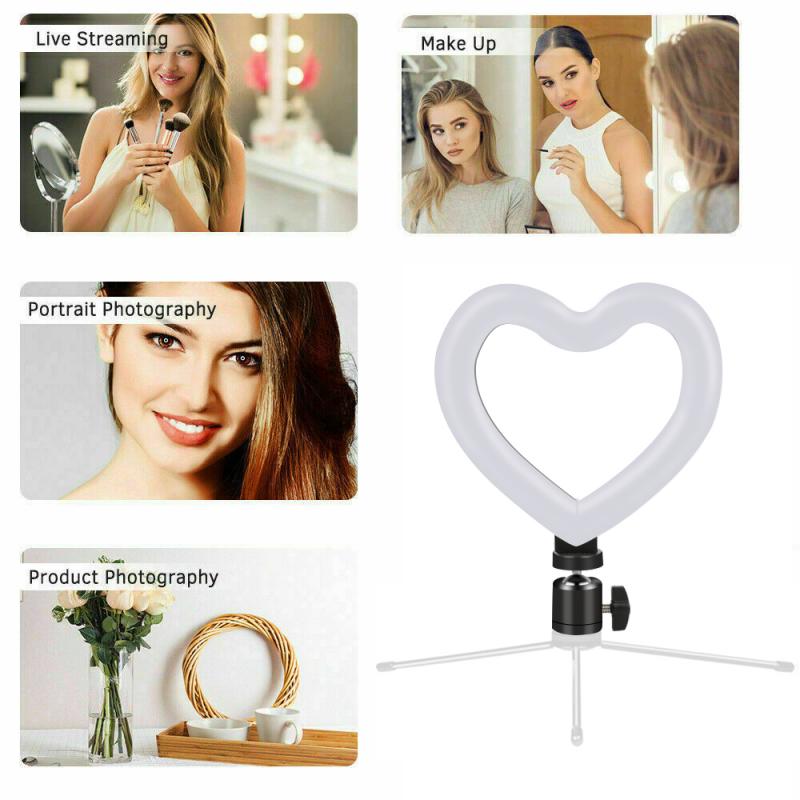 Bakeey-6-Inch-Heart-Shaped-LED-Ring-Light-Dimmable-Cold-Warm-Makeup-Photography-Video-Live-Stream-La-1833163-4