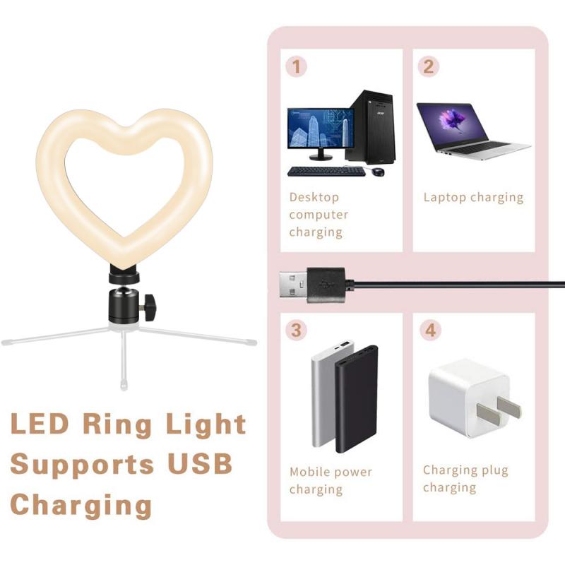 Bakeey-6-Inch-Heart-Shaped-LED-Ring-Light-Dimmable-Cold-Warm-Makeup-Photography-Video-Live-Stream-La-1833163-5