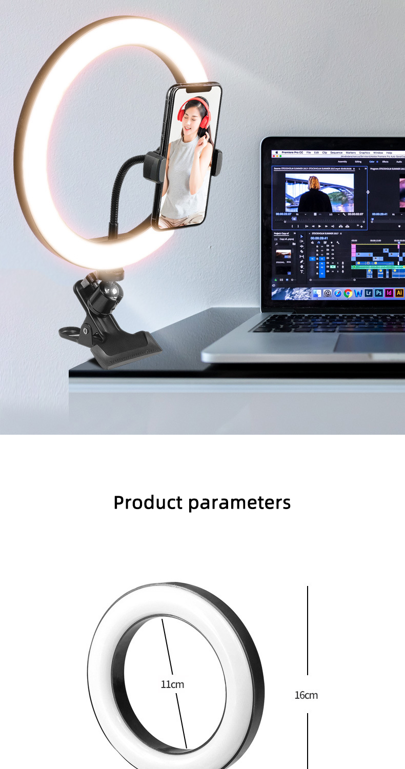 Bakeey-Fill-Light-10-Inch-LED-Ring-Light-Selfie-Lighting-Beauty-Desktop-Phone-Holder-for-Live-Broadc-1835335-1