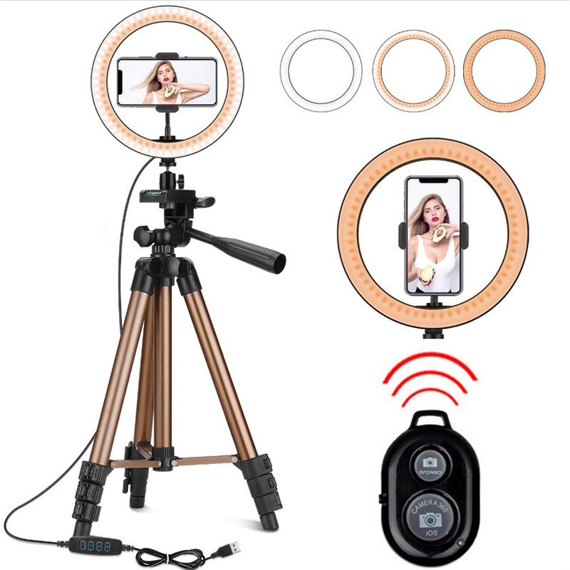 Bakeey-Fill-Light-Tripod-Photography-LED-Selfie-Ring-Light-Remote-Control-Ring-Lamp-For-Makeup-Video-1760944-1