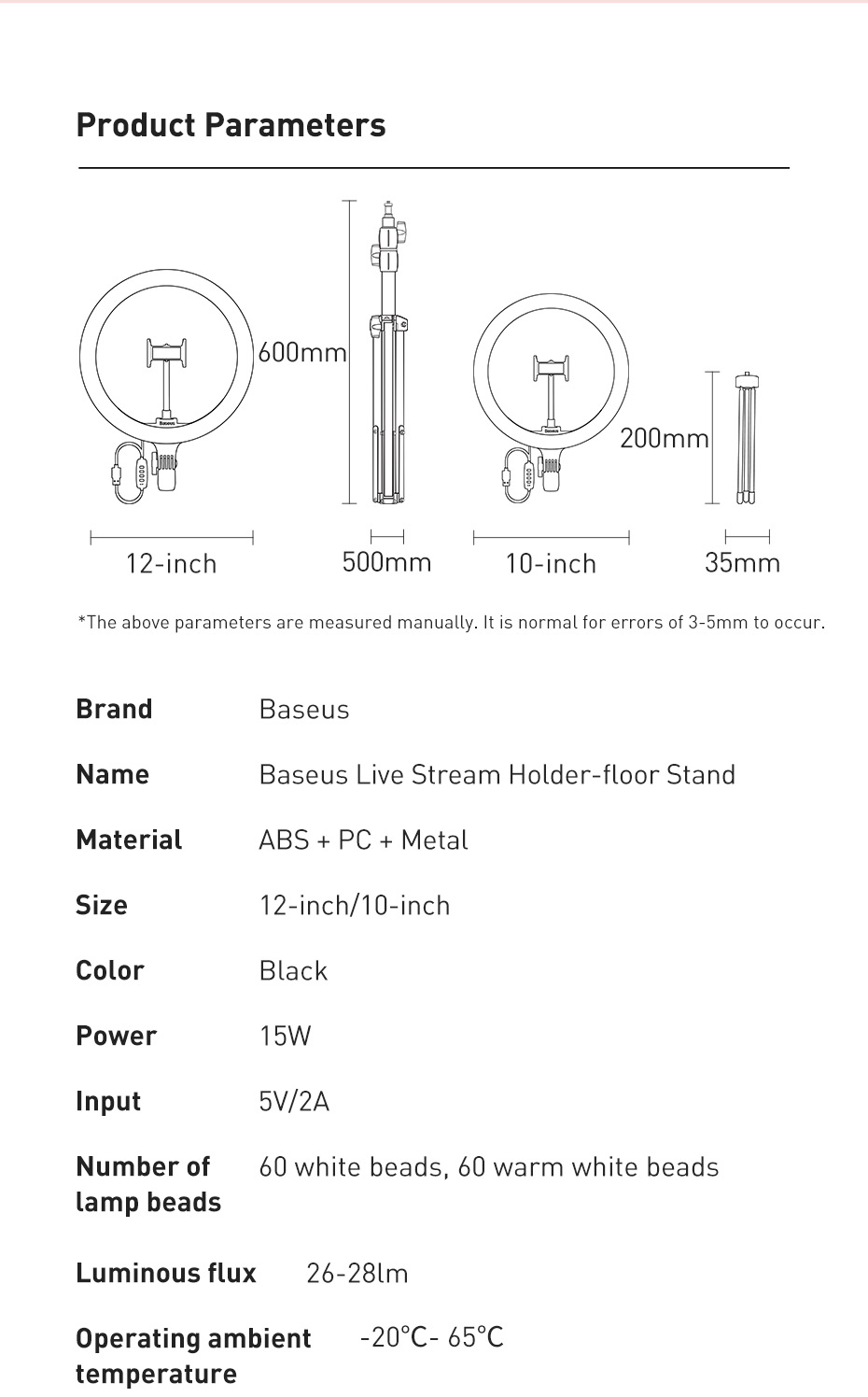 Baseus-Desktop-Live-Broadcast-Lights-Bracket-Table-Floor-Stand-1012inch-Ring-Adjustable-Floor-Stand--1744112-14