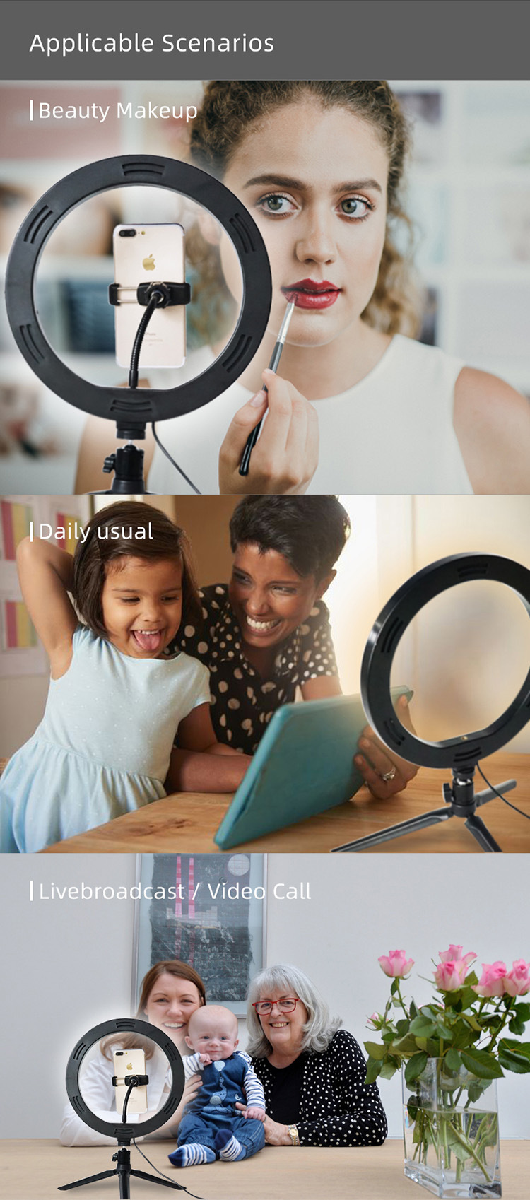 Desktop-LED-Live-Ring-Light-10-inch-Fill-Light-with-Mini-Tripod-Stand-USB-Power-Phone-Holder-for-You-1700106-2