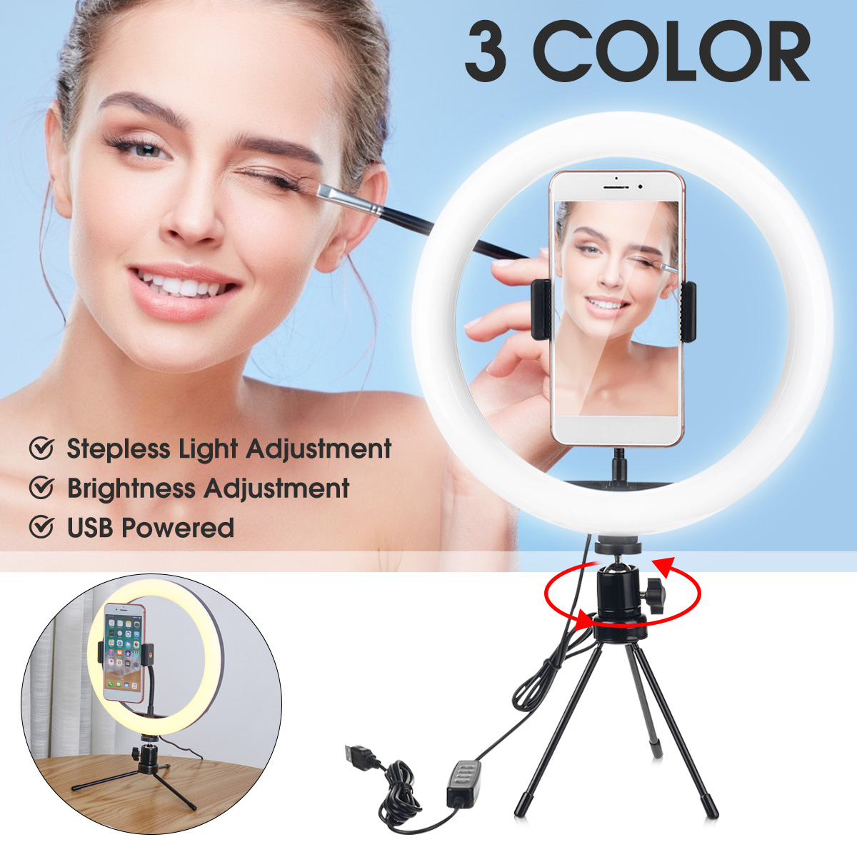 Dimmable-LED-Ring-Light-Lamp-18CM-26CM-Fill-Light-for-Makeup-Live-Stream-Selfie-Photography-Video-Re-1680025-2