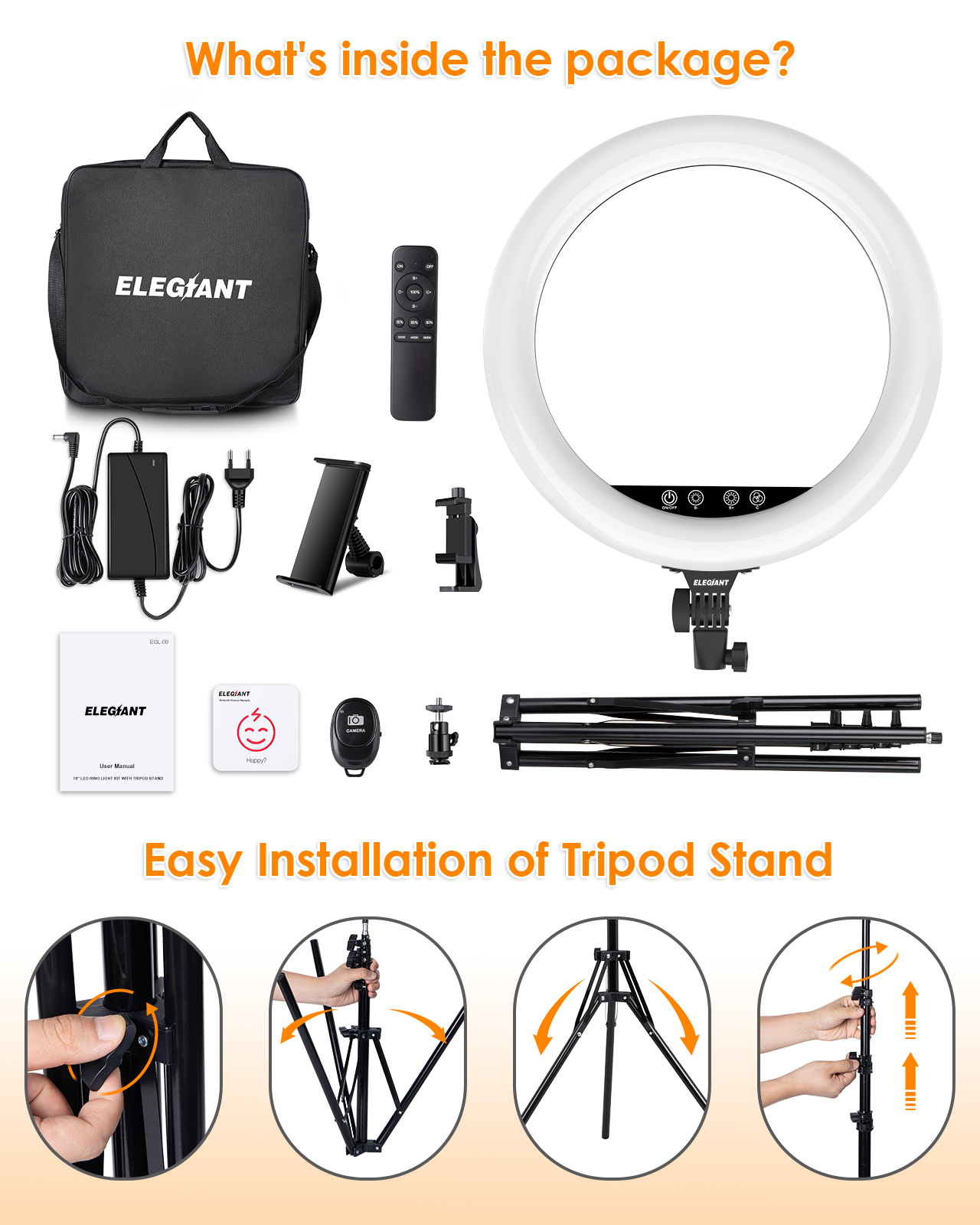 ELEGIANT-EGL-09-18in-55W-Dimmable-2800-6000K-Circle-Light-with-Tripod-Remote-Control-for-Live-Stream-1839253-8