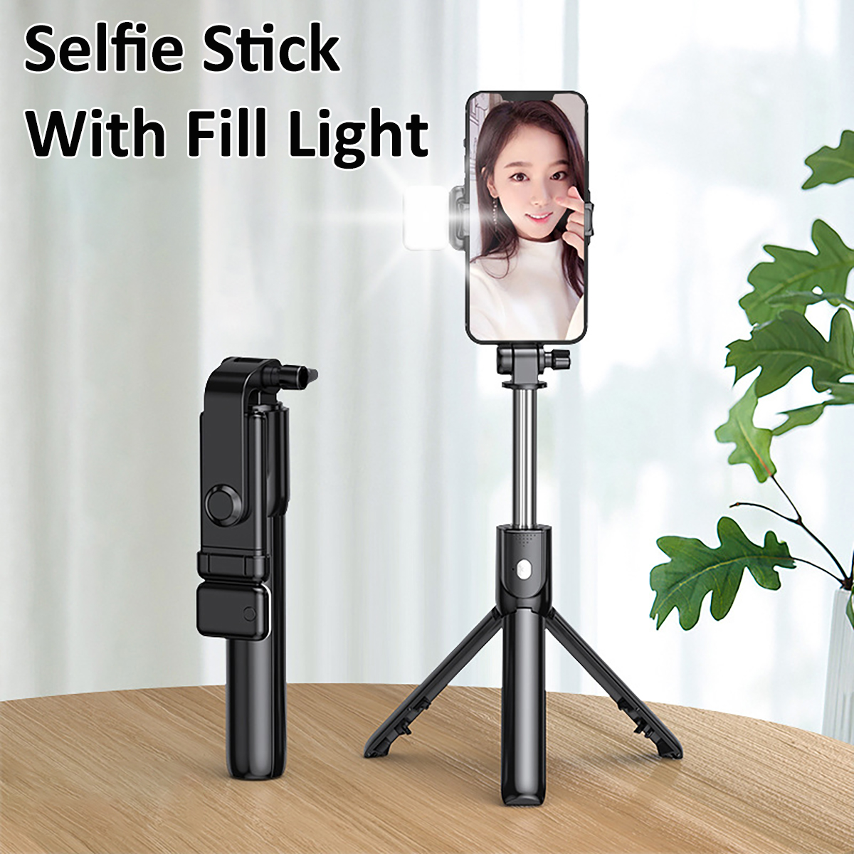 H1S-3-IN-1-Extendable-bluetooth-Tripod-Selfie-Stick-With-2-Gear-Stepless-Dimming-Light-LED-Fill-Ligh-1924660-2