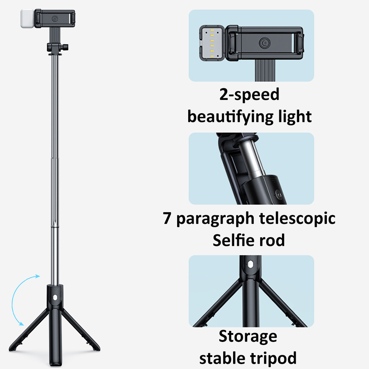 H1S-3-IN-1-Extendable-bluetooth-Tripod-Selfie-Stick-With-2-Gear-Stepless-Dimming-Light-LED-Fill-Ligh-1924660-3