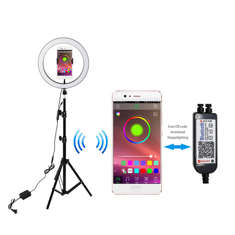 LED-Phone-Holder-Photography-Selfie-Ring-Fill-Light-Kit-Selfie-Stick-Tripod-for-Video-Makeup-Photos-1633119-3