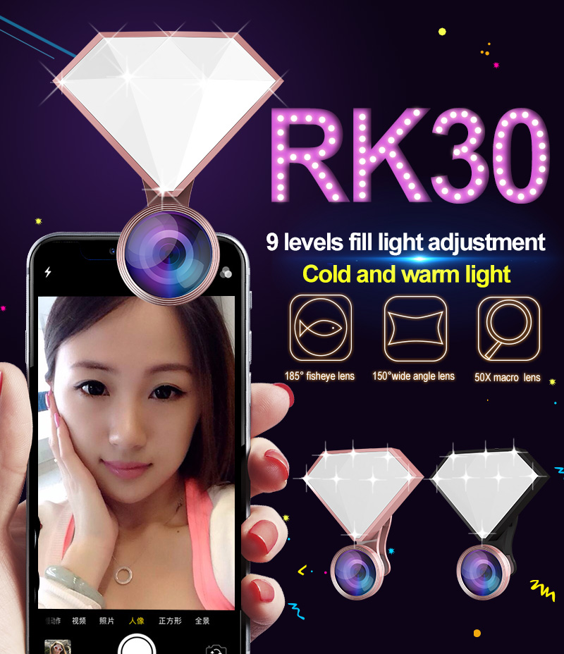 RK30-Mini-LED-Selfie-Flash-Light-With-Camera-Lens-FisheyeMacroWide-Angle-Lens-4600K-Cell-Phone-Fill--1835369-1