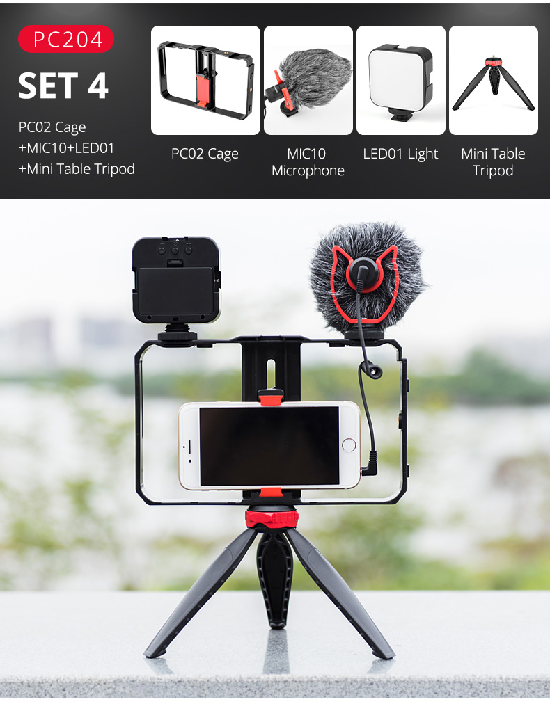 YELANGU-PC203PC204-Dual-Handheld-Video-Cage-Rig-Stabilizer-Kit-Support-Recording-with-Microphone-Tri-1829057-2