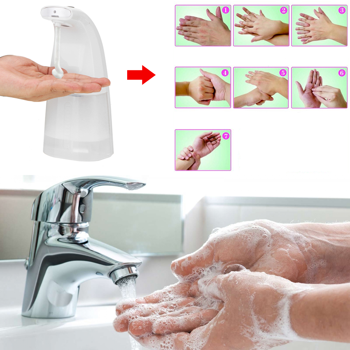 Auto-Sensor-Hand-Dispenser-Soap-Gel-Dispenser-Foam-Holder-Hand-Wash-Bathroom-1710928-6
