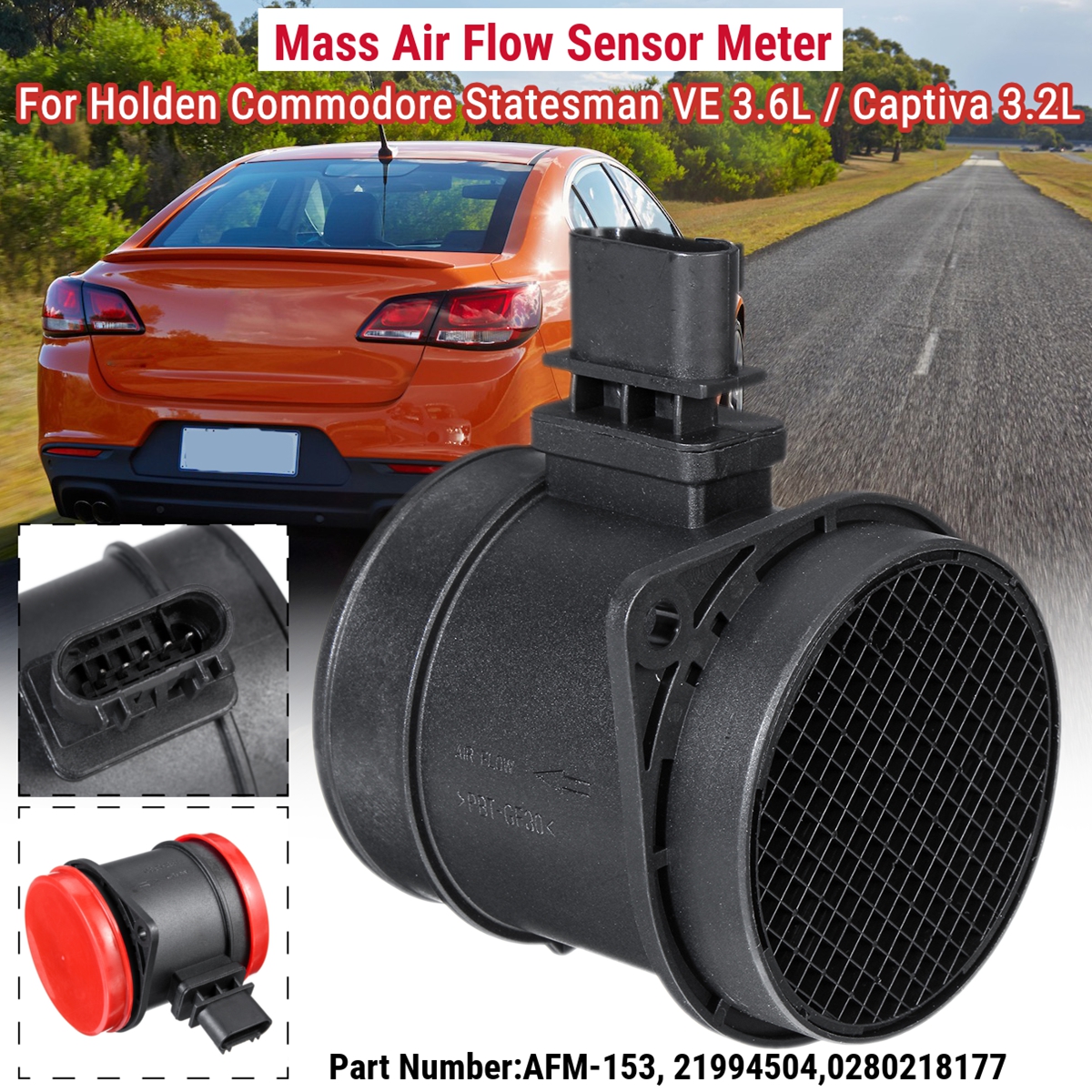 Mass-Air-Flow-Sensor-Meter-MAF-For-Holden-Commodore-Statesman-VE-Captiva-32L-1678799-1