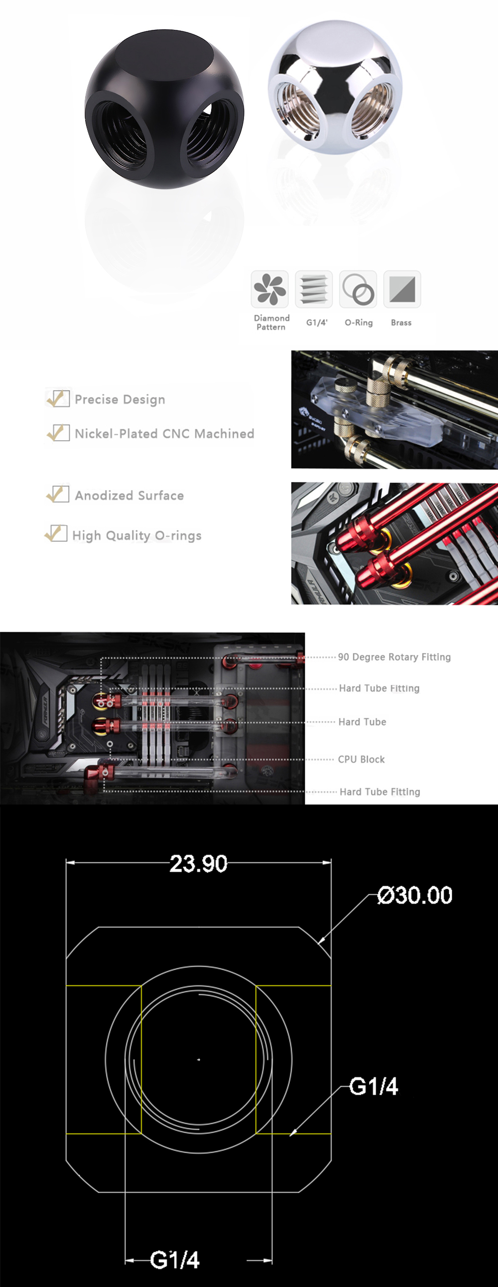 BYKSKI-B-TE3-X-G14-Internal-Three-Links-Thread-Water-Cooling-Fittings-Tube-Cubic-Compression-Fitting-1591419-1